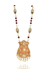 Nyra Lac Teal Pink Reversible Necklace - The Pashm